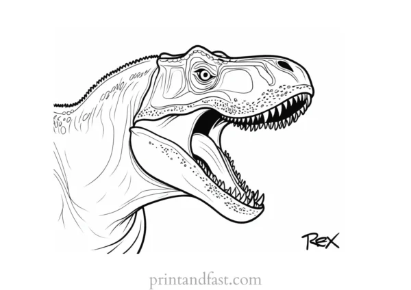 trex coloring page ROAR