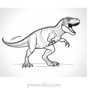 trex coloring page activity