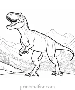 trex coloring page cartoon