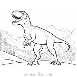 trex coloring page cartoon