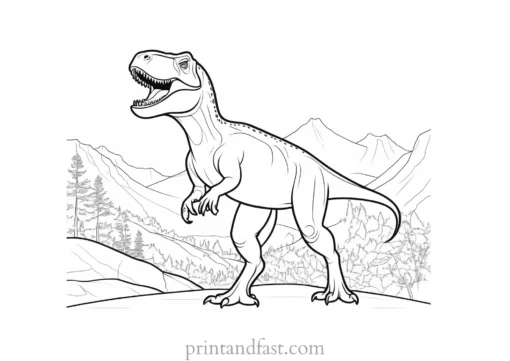 trex coloring page cartoon