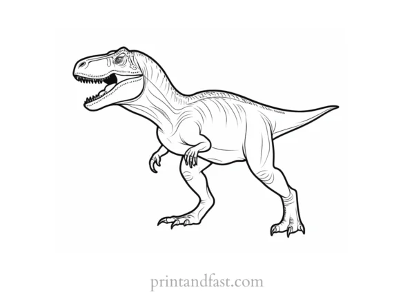 trex coloring page detailed