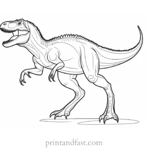 trex coloring page for kids