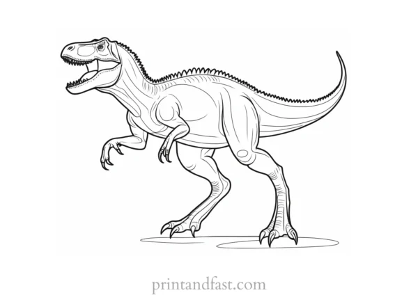 trex coloring page for kids