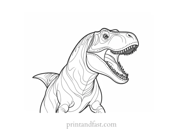 trex coloring page fun