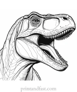 trex coloring page realistic