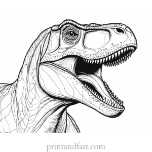 trex coloring page realistic