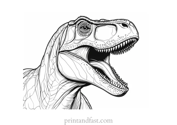 trex coloring page realistic