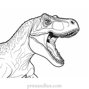 trex coloring page scary