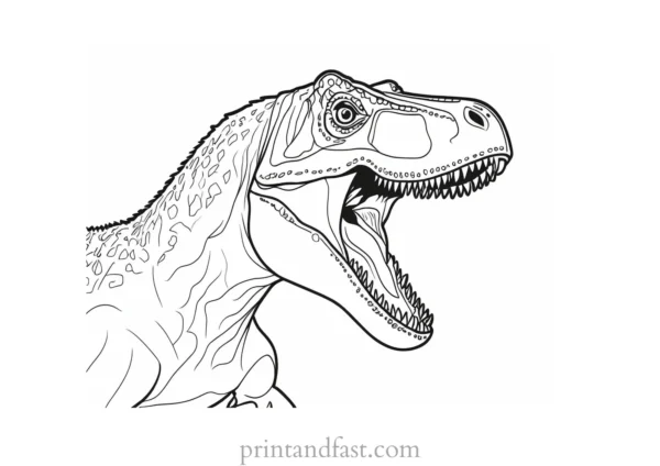 trex coloring page scary