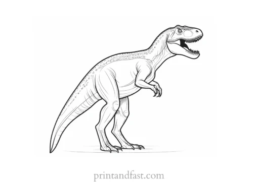 trex coloring page tail