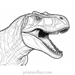 trex coloring page teeth