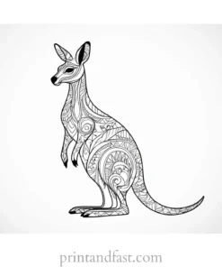 tribal kangaroo coloring page