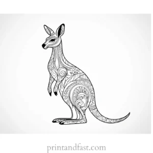 tribal kangaroo coloring page