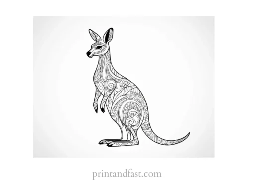 tribal kangaroo coloring page