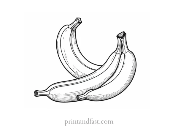 tropical banana coloring page