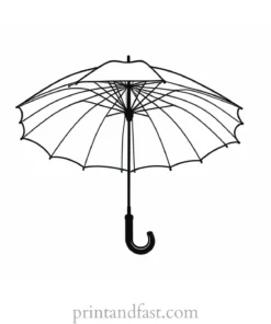 umbrella coloring page black and white