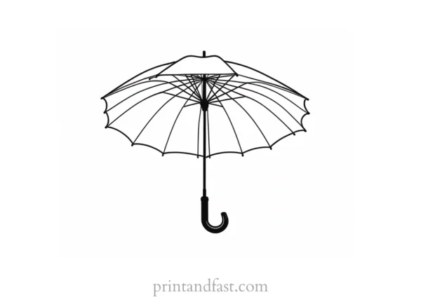 umbrella coloring page black and white