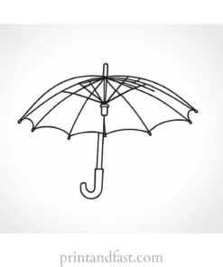 umbrella coloring page cartoon