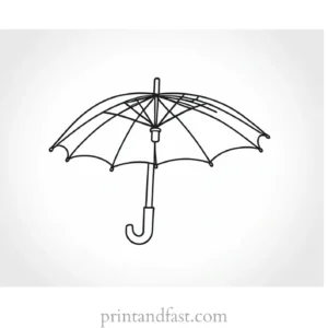 umbrella coloring page cartoon