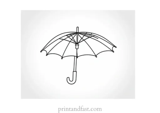 umbrella coloring page cartoon