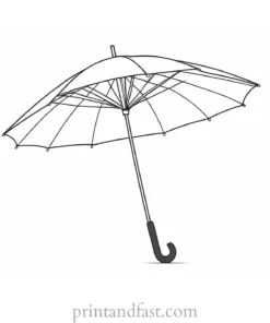 umbrella coloring page cute