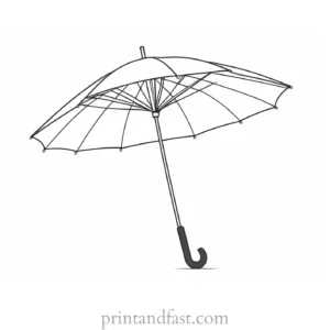 umbrella coloring page cute