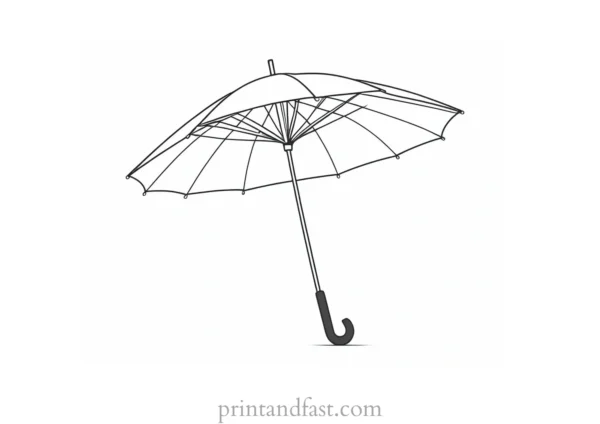 umbrella coloring page cute