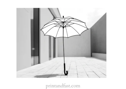 umbrella coloring page easy