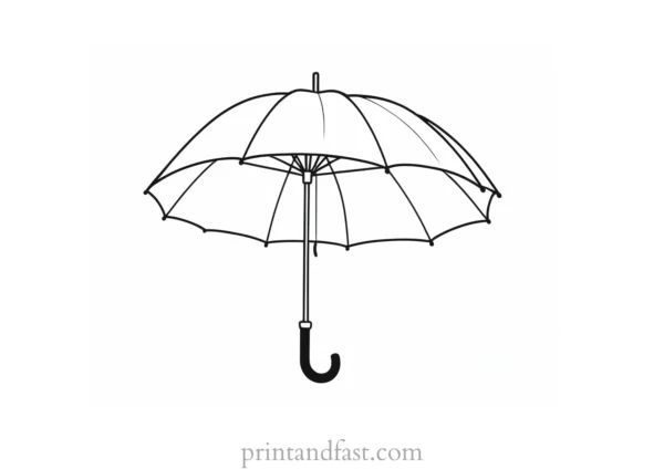 umbrella coloring page for kids