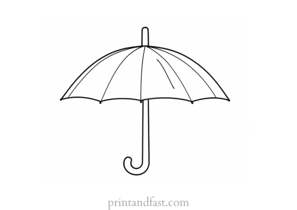 umbrella coloring page preschool