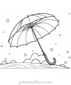 umbrella coloring page printable