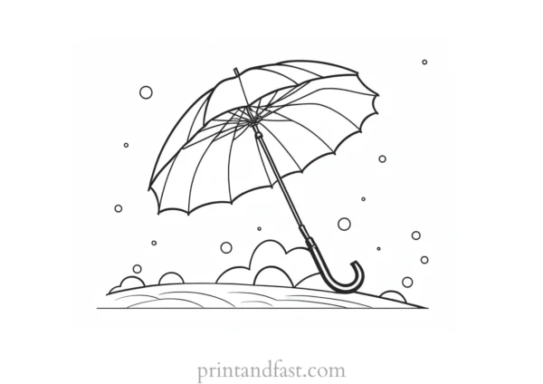 umbrella coloring page printable