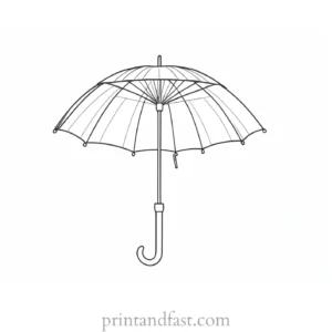 umbrella coloring page realistic