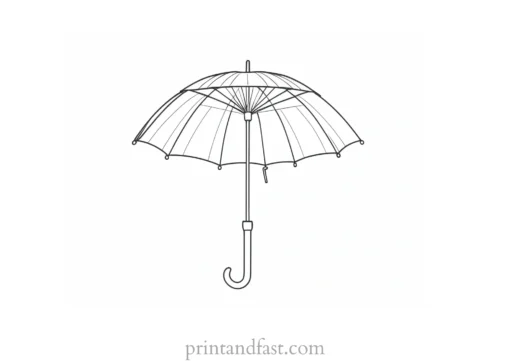 umbrella coloring page realistic