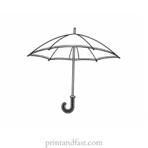 umbrella coloring page simple