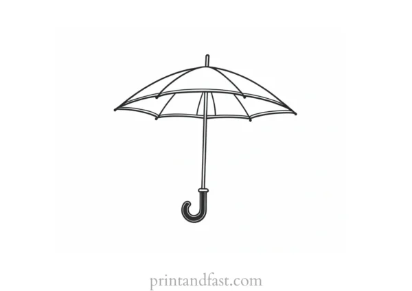 umbrella coloring page simple