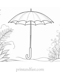 umbrella coloring page summer