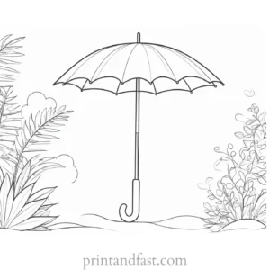 umbrella coloring page summer