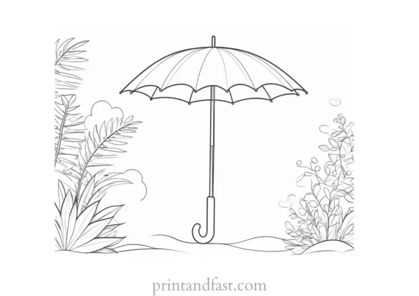 umbrella coloring page summer