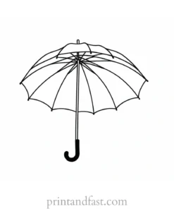 umbrella coloring page template