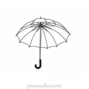 umbrella coloring page template