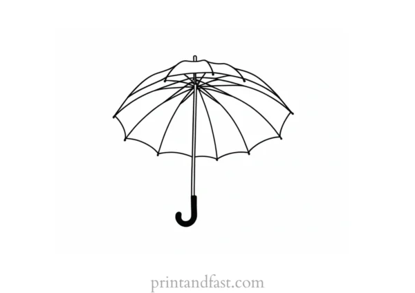 umbrella coloring page template