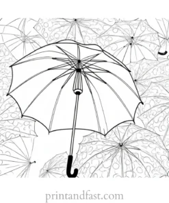 umbrella coloring page with pattern