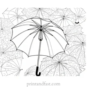 umbrella coloring page with pattern