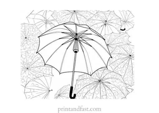 umbrella coloring page with pattern