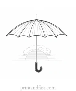 umbrella coloring page with umbrella word