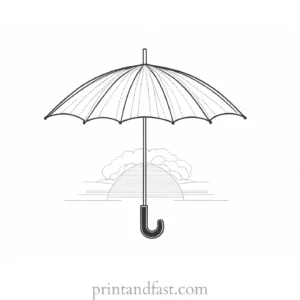 umbrella coloring page with umbrella word