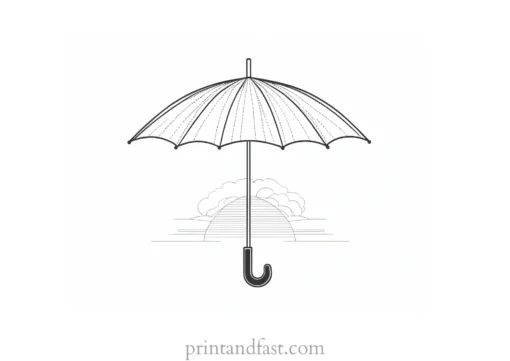 umbrella coloring page with umbrella word