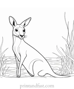 underwater kangaroo coloring page